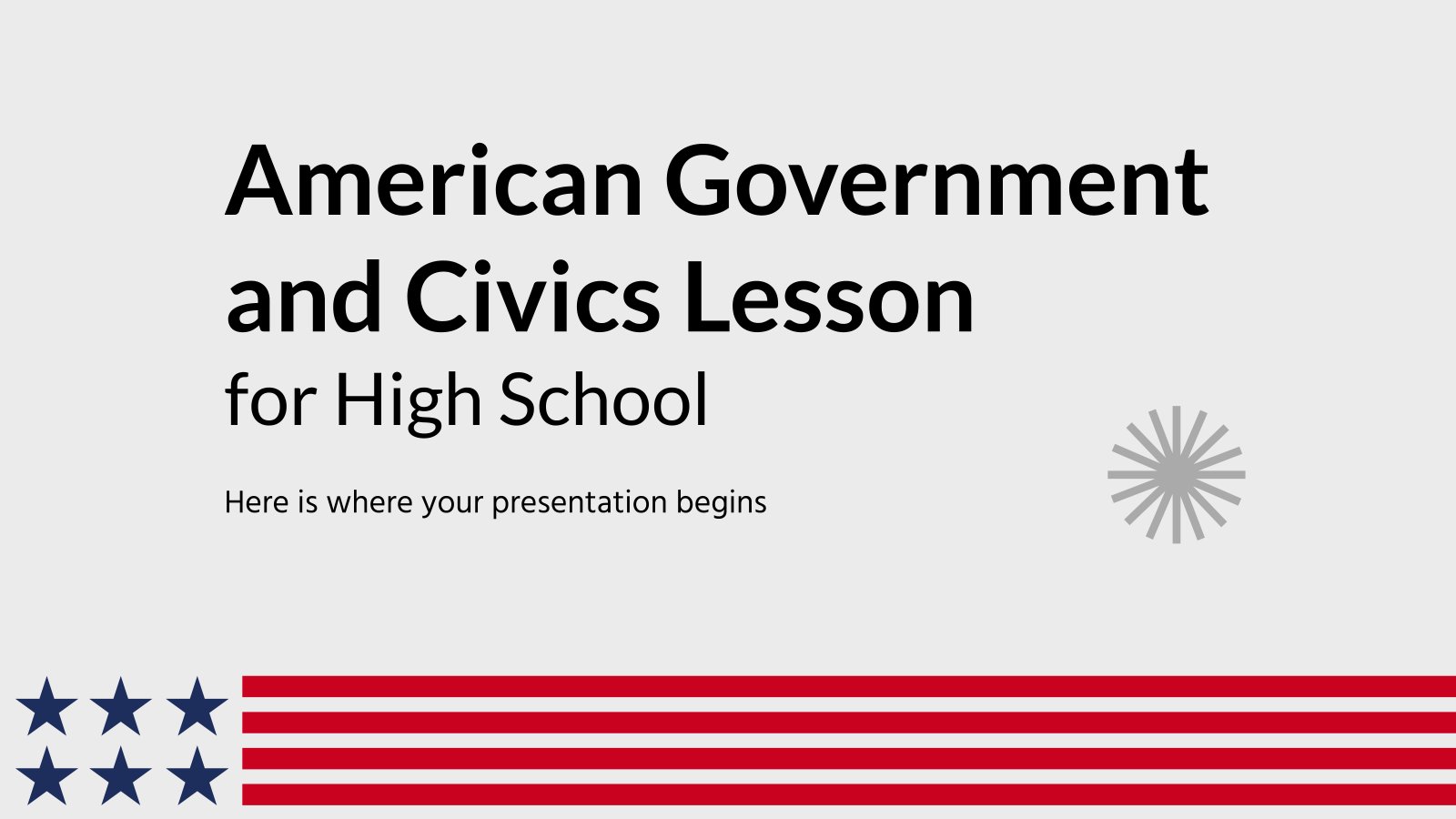 American Government and Civics Lesson for High School presentation template 