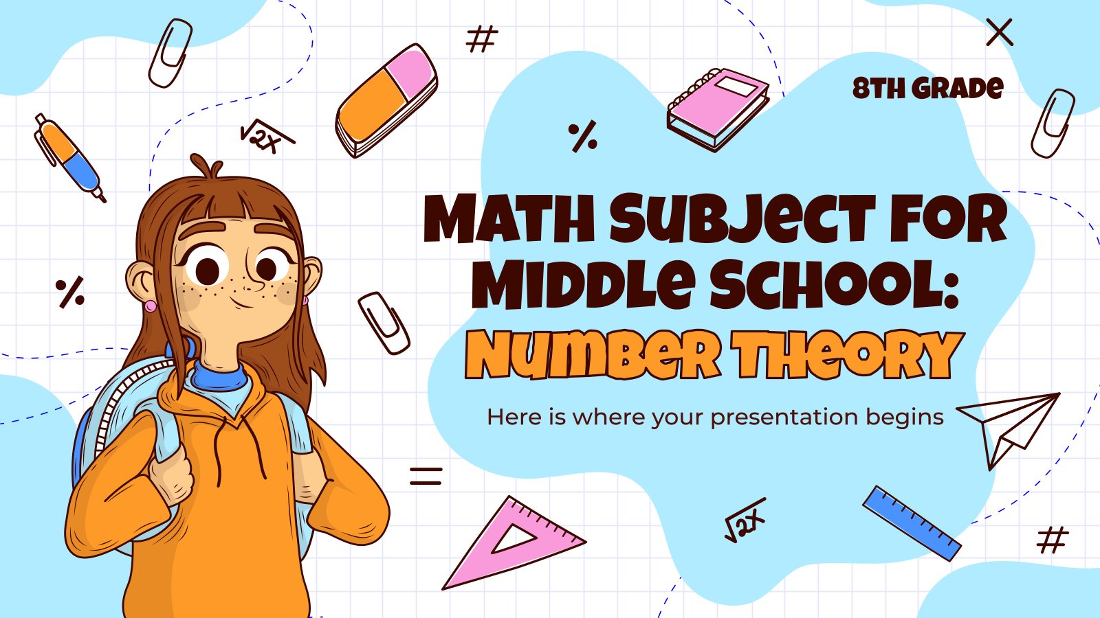 Math Subject for Middle School - 8th Grade: Number Theory presentation template 