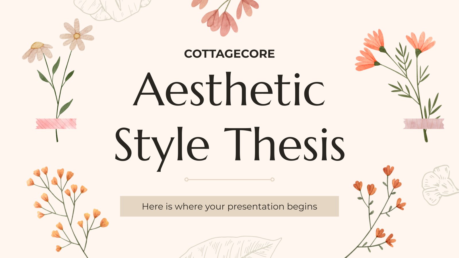 Cottagecore Aesthetic Style Thesis presentation template 