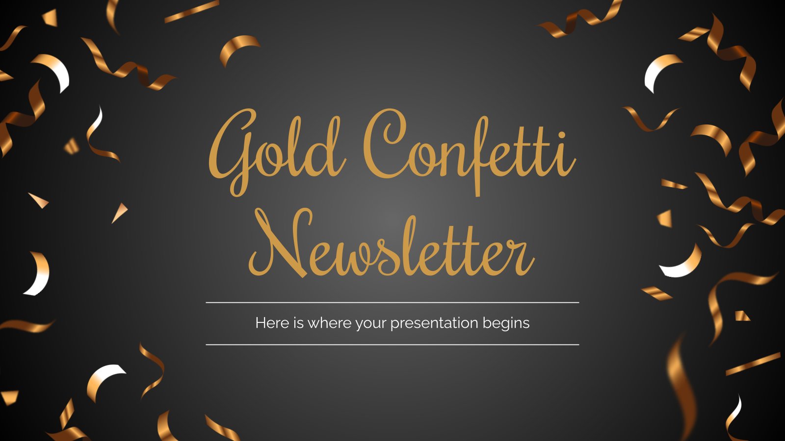 Gold Confetti Newsletter presentation template 