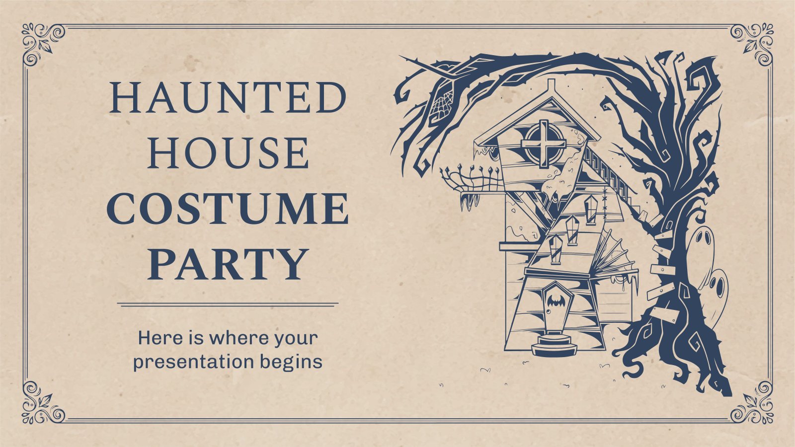 Haunted House Costume Party presentation template 