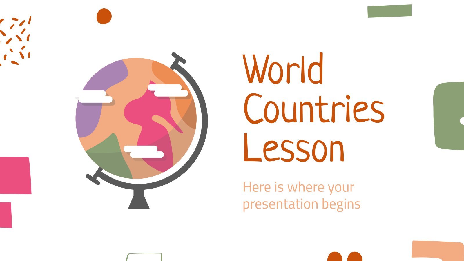 World Countries Lesson presentation template 