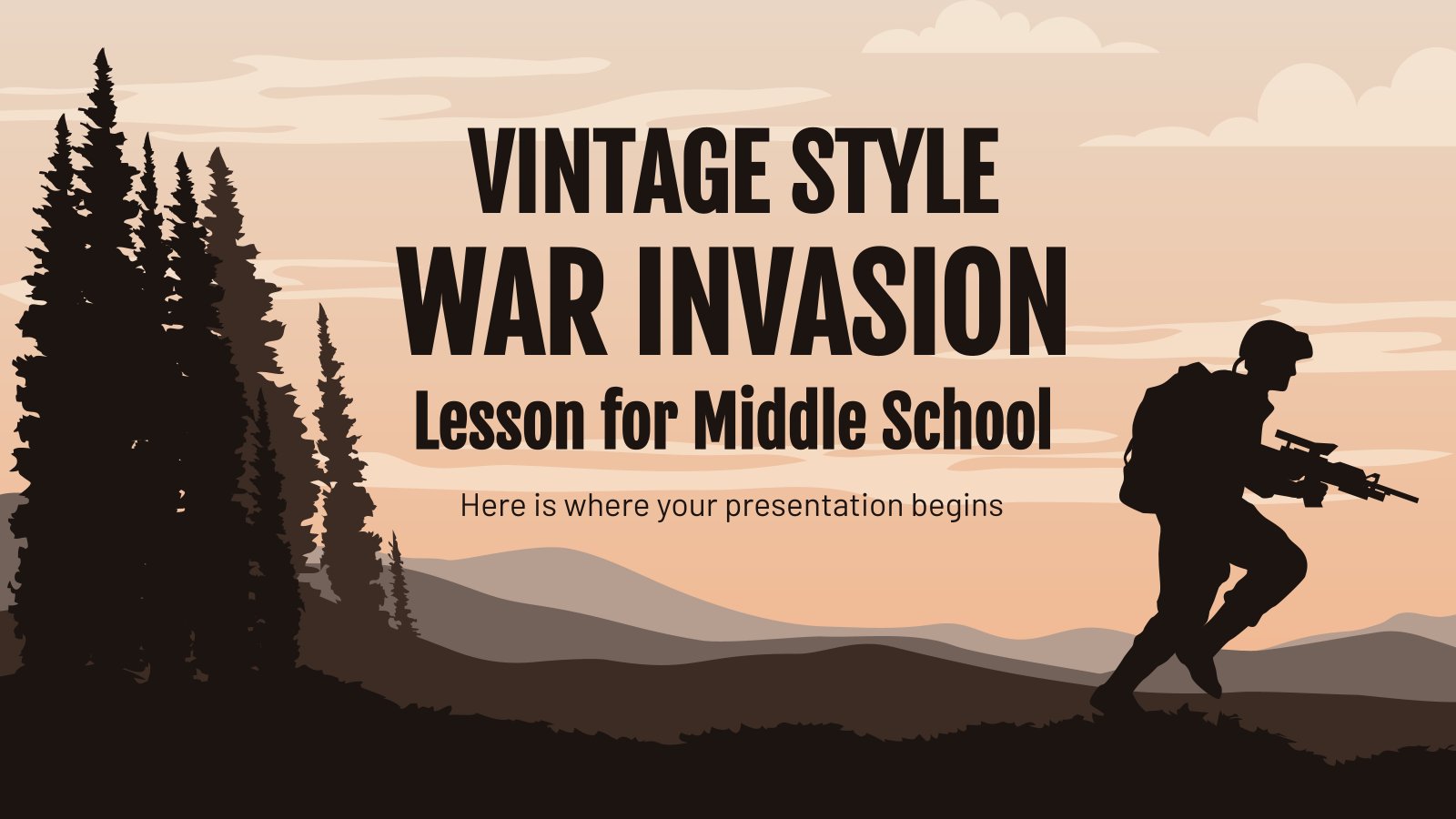 Vintage Style War Invasion Lesson for Middle School presentation template 