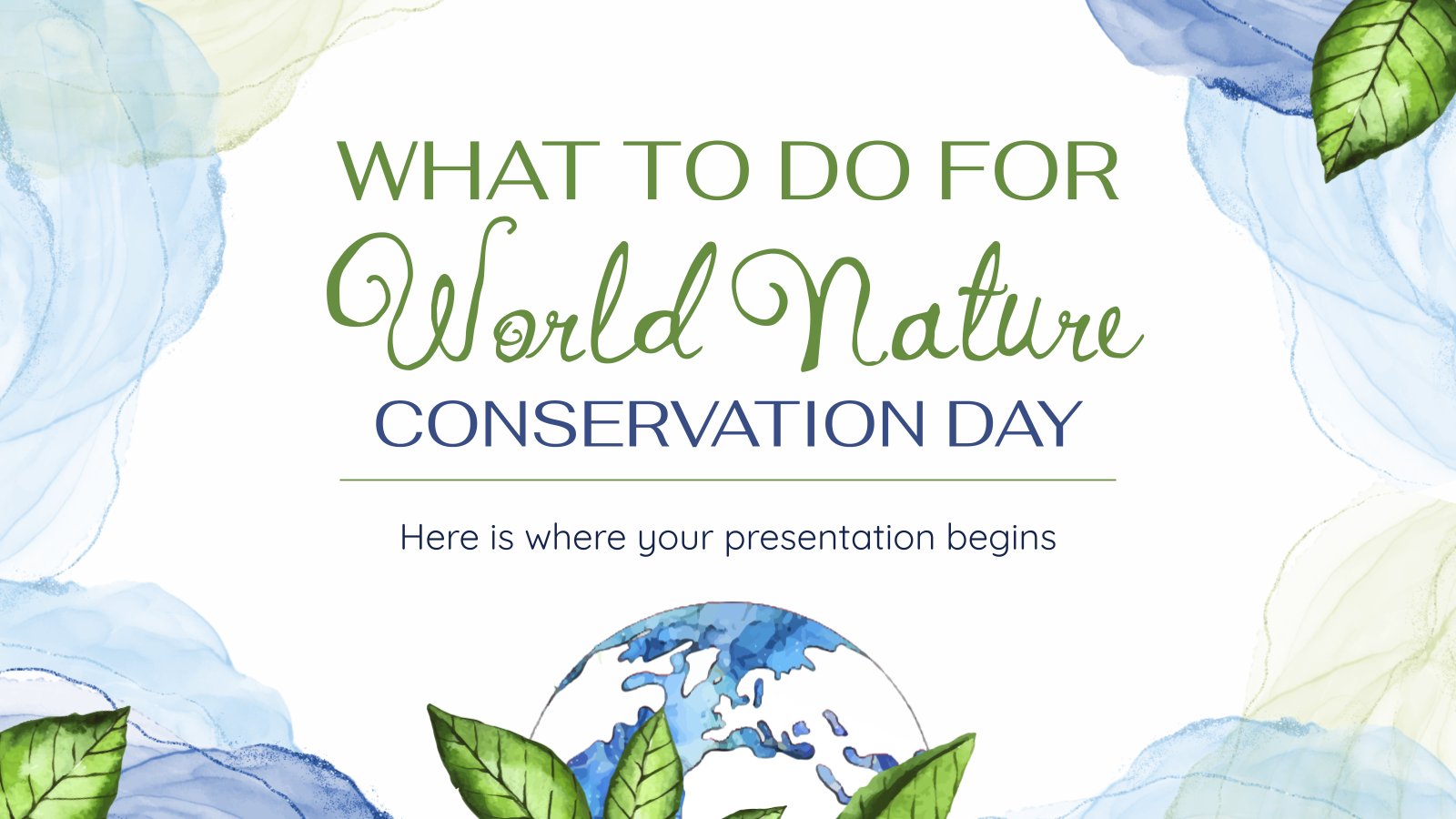 What To Do For World Nature Conservation Day presentation template 