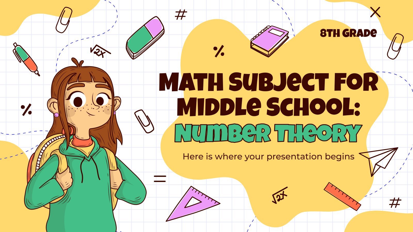 Math Subject for Middle School - 8th Grade: Number Theory presentation template 