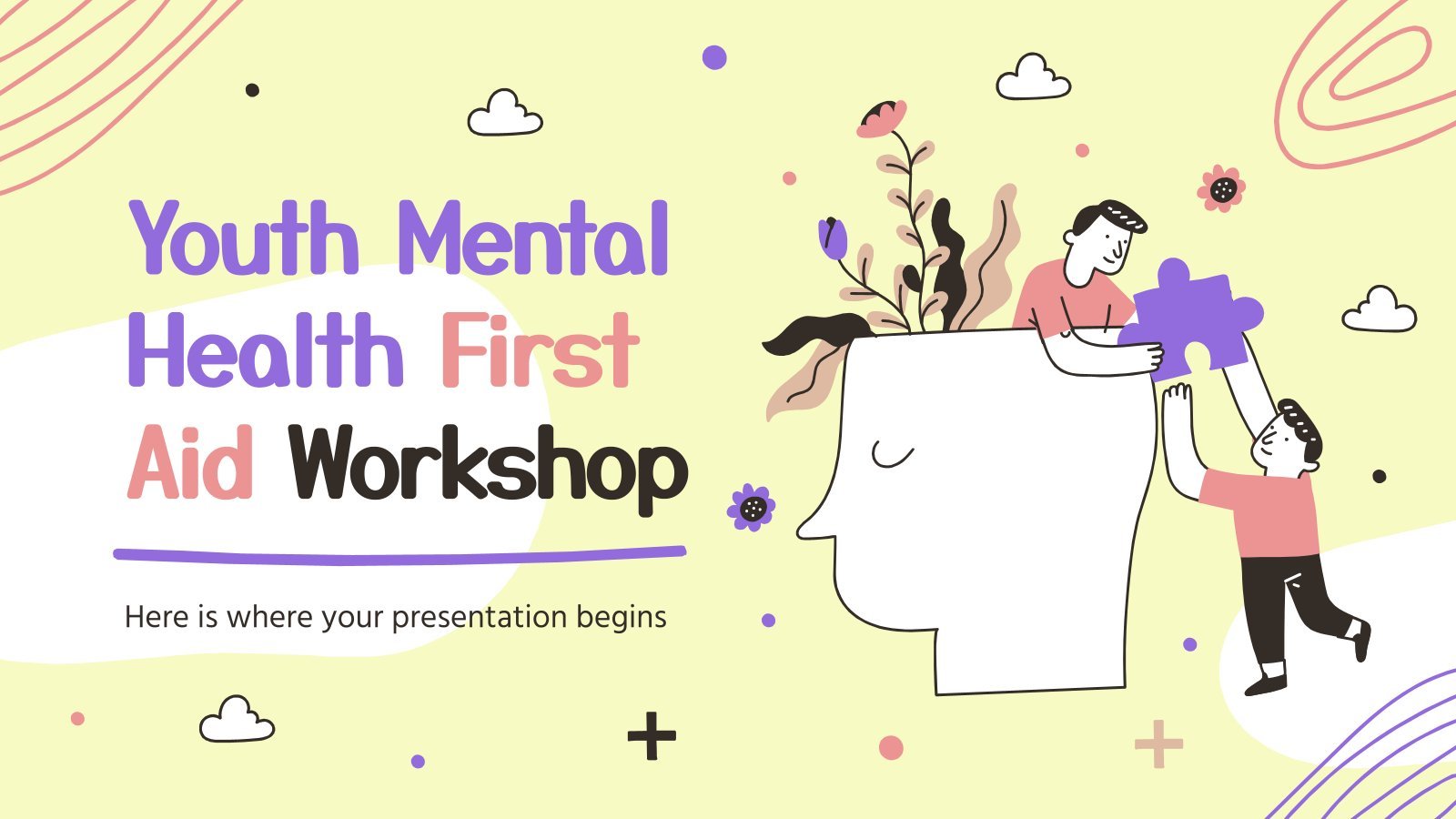 Youth Mental Health First Aid Workshop presentation template 