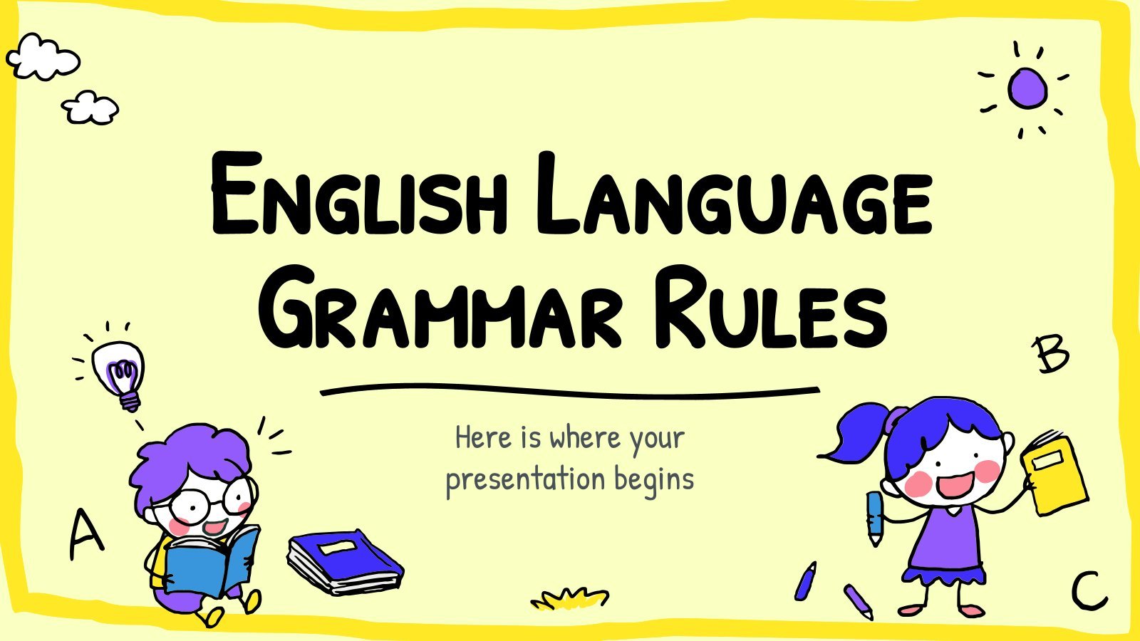 English Language Grammar Rules presentation template 