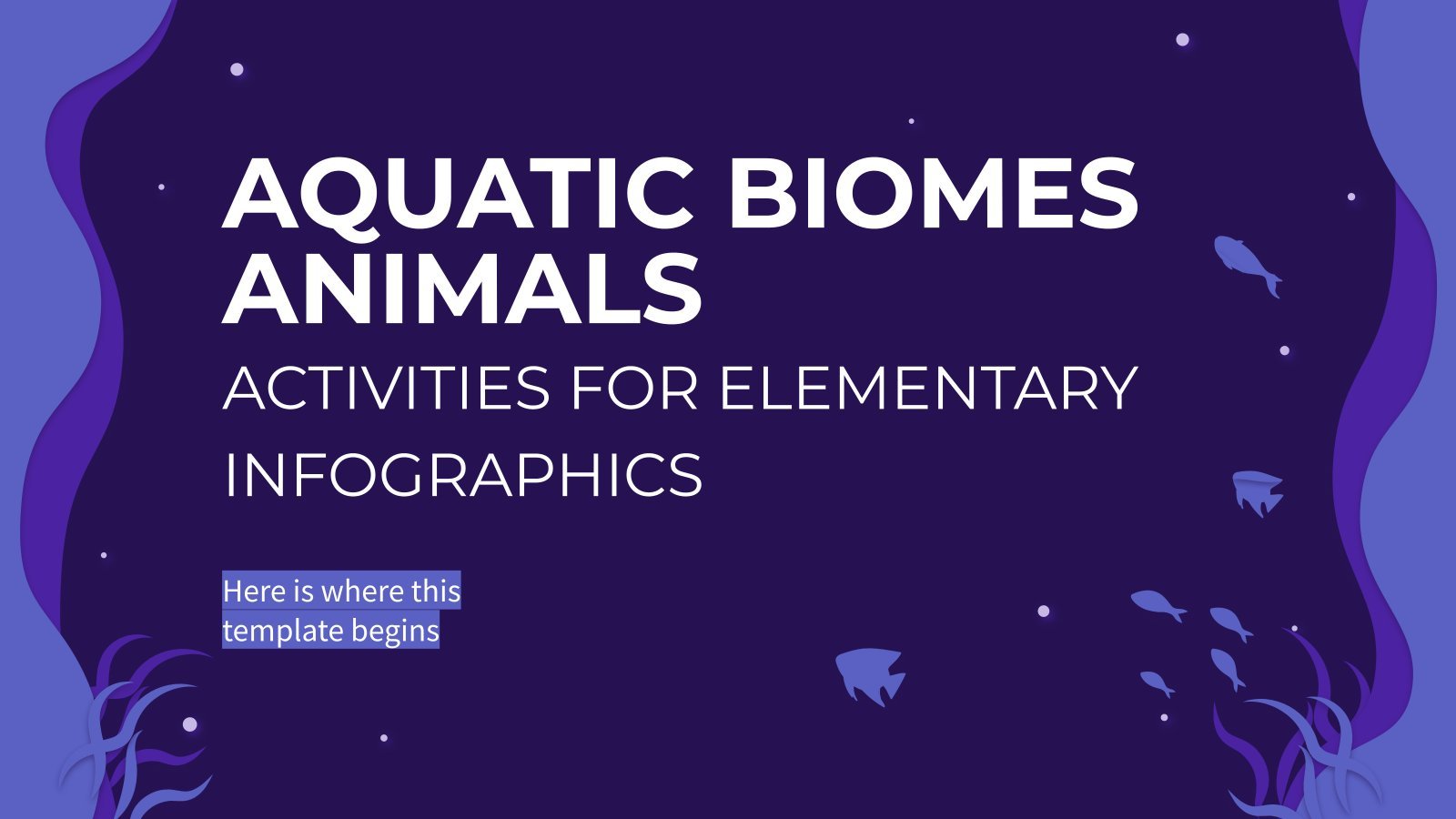 Plantilla de presentación Actividades sobre los animales de los biomas acuáticos para primaria - Infografías