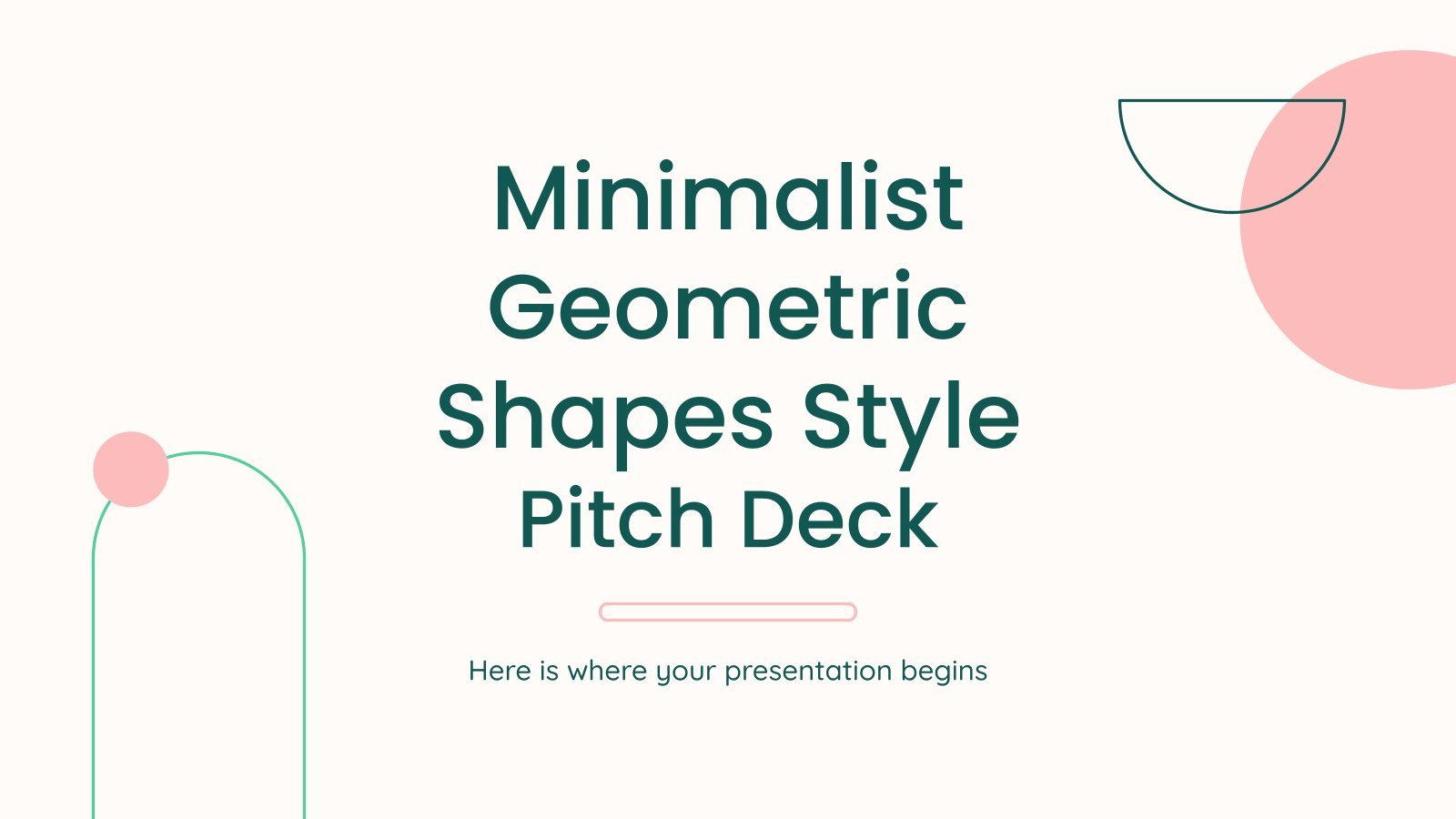 Minimalistisches Pitch Deck im Stil geometrischer Formen Präsentationsvorlage