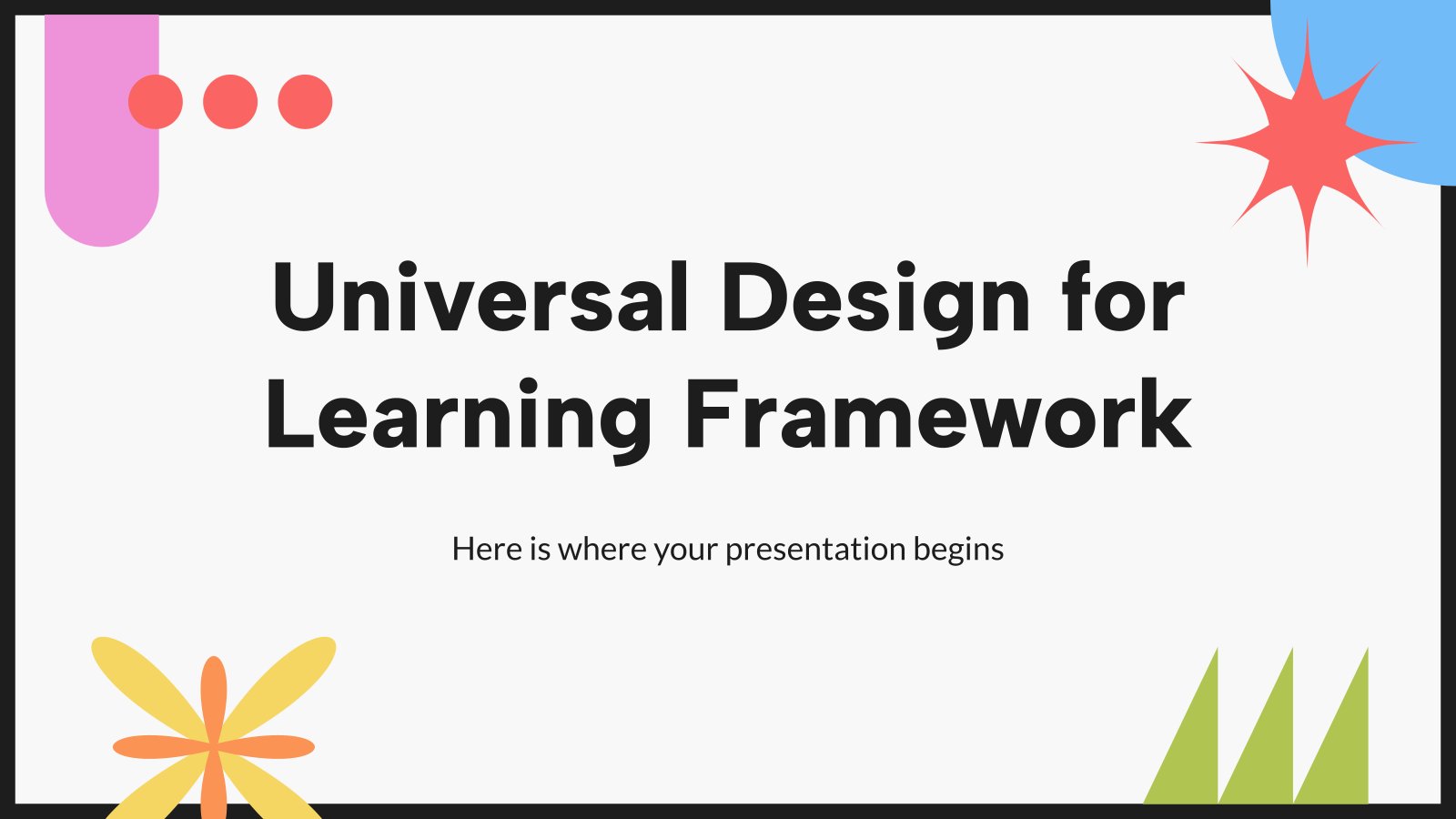 Rahmen für universelles Design für das Lernen Präsentationsvorlage